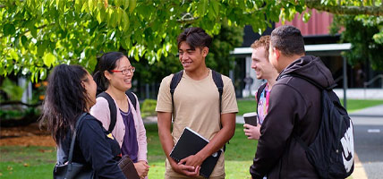 A building on AUT's campus in the sunny sunshine